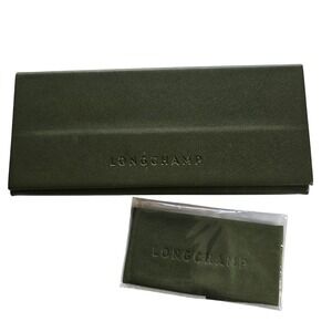 🆕️‎ LONGCHAMP Olive Green Leather Glasses / Sun Glasses Case Holder